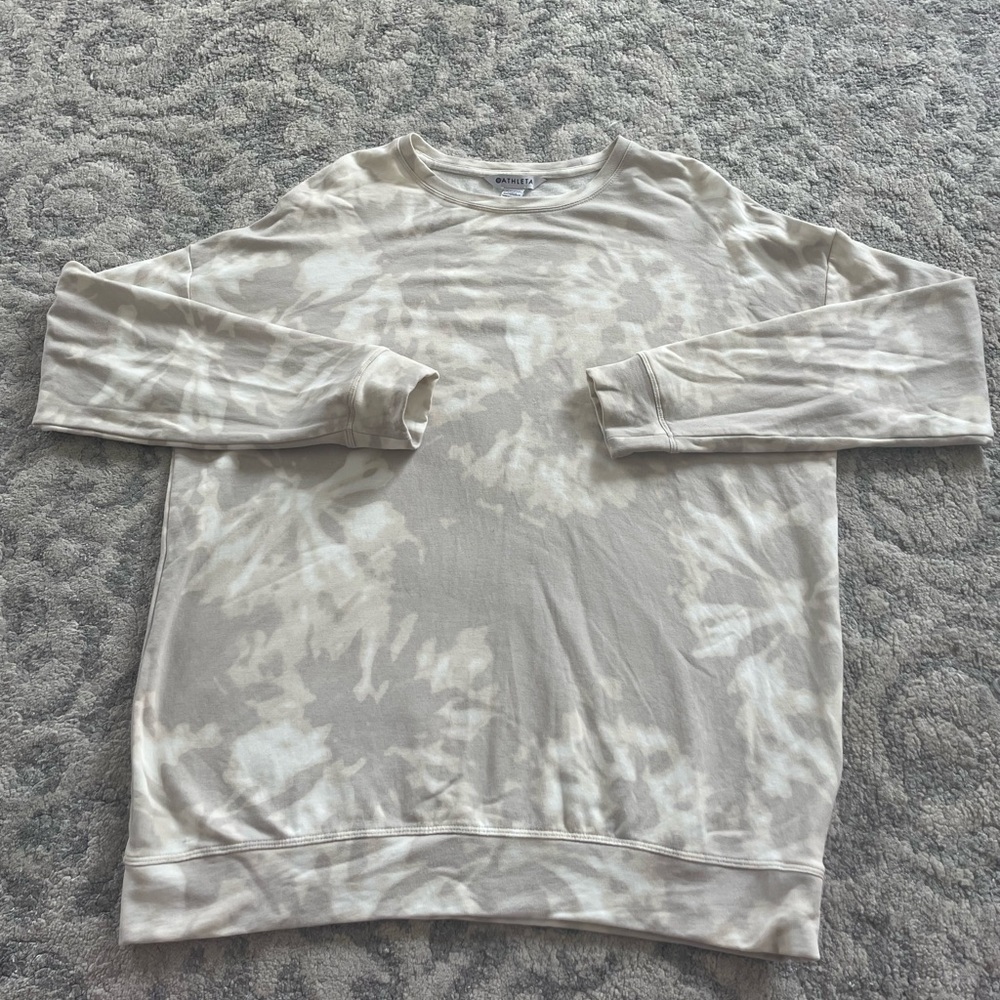 Athleta Cream Casual Athletic Creeneck